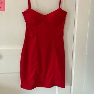 Red mini dress